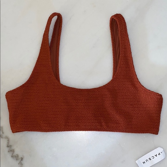 🔥LA Hearts Brown Bianca Scrunch Bikini Top NWT - Picture 6 of 7